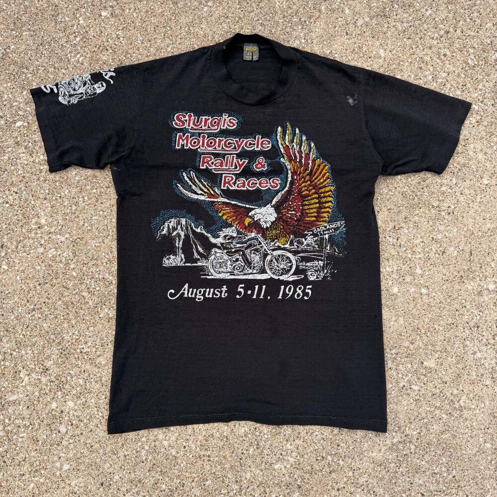 Vintage 1985 Sturgis Motorcycle Rally & Races 45th Anniversary T-Shirt